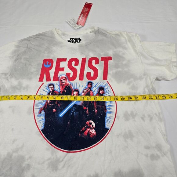 Star Wars Men's Resistance T-Shirt White Gray Print Front Logo Size XL - Picture 8 of 10